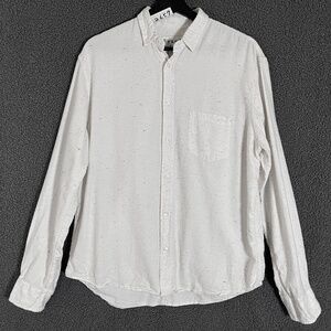 Frank & Eileen Luke Confetti Button Down Shirt - Men's Size M - Ivory White